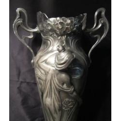 Art nouveau WMF 'maiden' vaas m vrouwenfiguren ca 1906