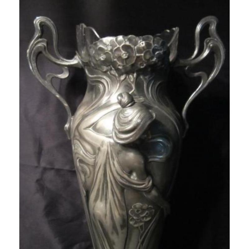 Art nouveau WMF 'maiden' vaas m vrouwenfiguren ca 1906