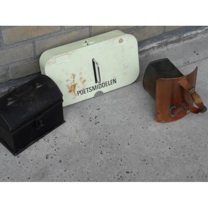 Antieke/ Vintage huishoudelijke set/ Brons/ Metaal/ Retro