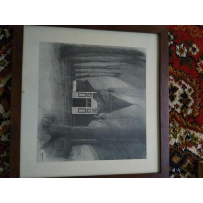 Schilderij houtskool kapelberg