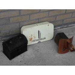 Antieke/ Vintage huishoudelijke set/ Brons/ Metaal/ Retro