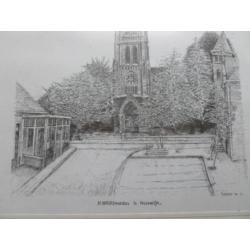 Kerk Heeswijk +Cafe en plein get J Dortmans 1984 €7,50