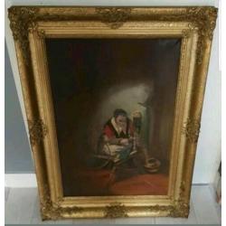 Prachtige Antieke Schilderij