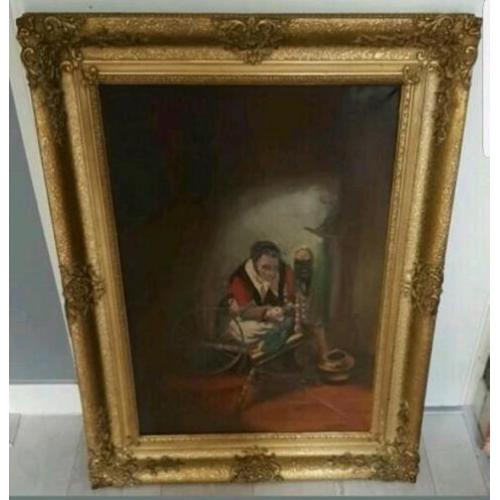 Prachtige Antieke Schilderij