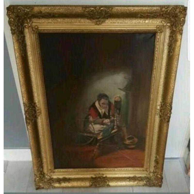 Prachtige Antieke Schilderij