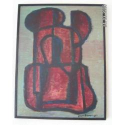 Hubert Bekman fantasie figuur in paars / rood
