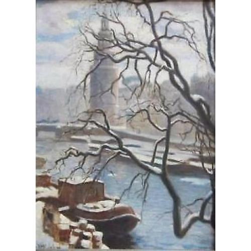 =Jan Bertus Heukelom 1875-1966=stadsgezicht AMSTERDAM===