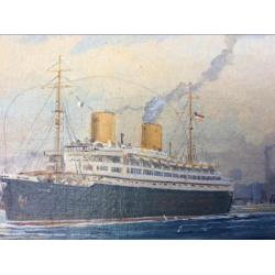 Klaus Roskamp - P.S. Europa in de haven van Hamburg 1932