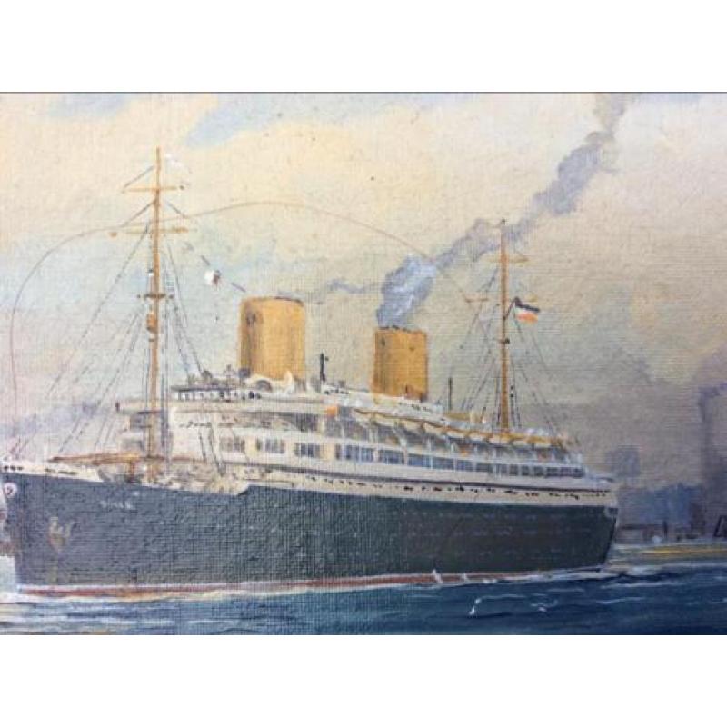Klaus Roskamp - P.S. Europa in de haven van Hamburg 1932