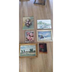 6x schilderij klassiek in 1 koop