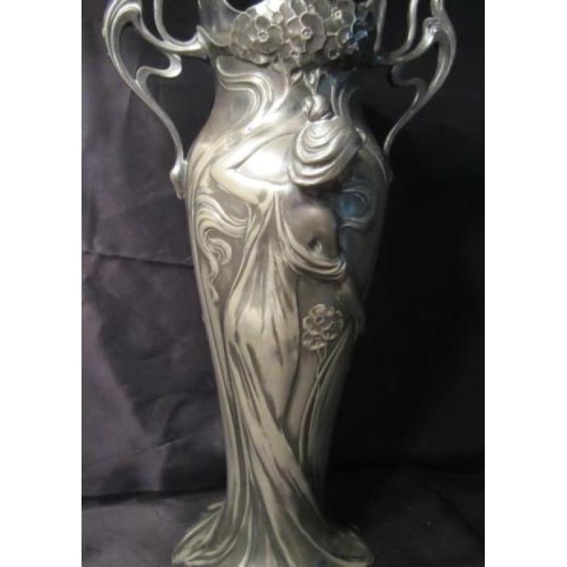 Art nouveau WMF 'maiden' vaas m vrouwenfiguren ca 1906