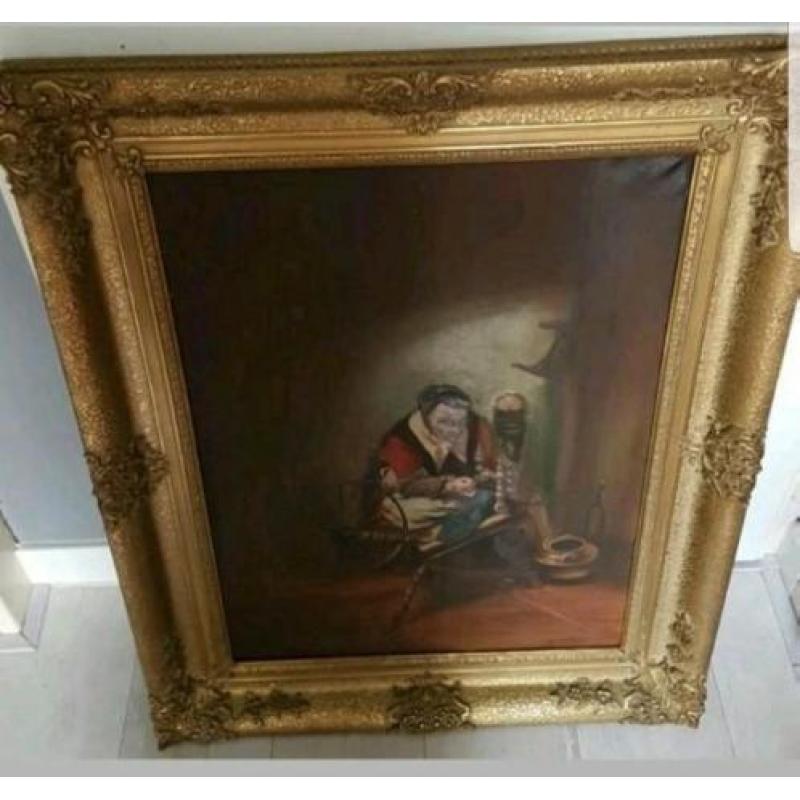 Prachtige Antieke Schilderij