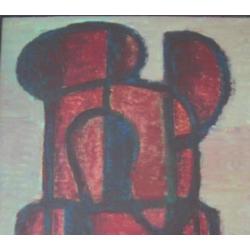 Hubert Bekman fantasie figuur in paars / rood