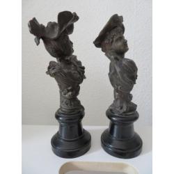 2 antieke zamac beeldjes ca. 1900