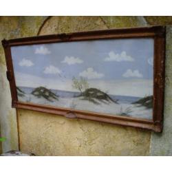 Mooie Krijttekening - Duinlandschap - J v Reede 95,5 x 46,5