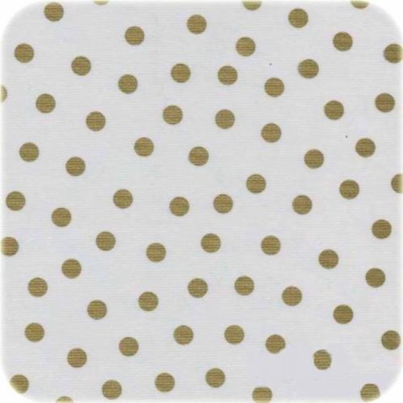 Mexicaans Tafelzeil Stippen - 120 x 250 cm - Wit/Goud