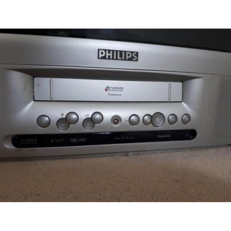 Televisie + ingebouwde VHS + Dvd-speler