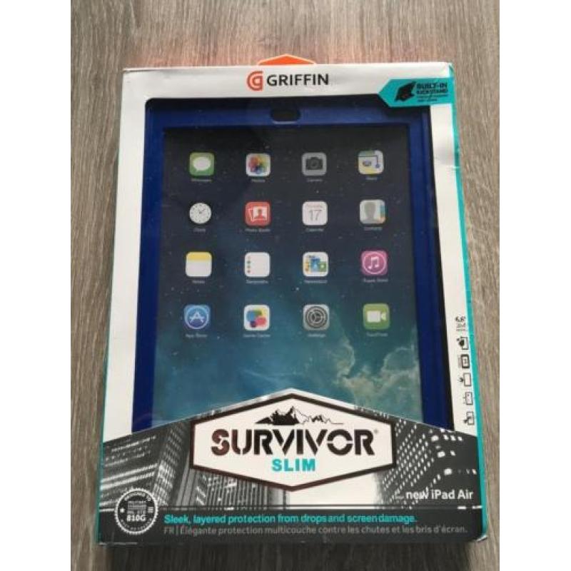 Griffin Survivor iPad Air 2 Slim case zwart-donker blauw