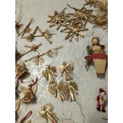 Rieten kerstboom hangers