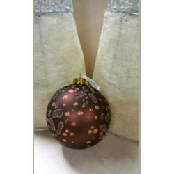 Luxe mondgeblazen(glas) kerstballen brons/koper goud 12 cm