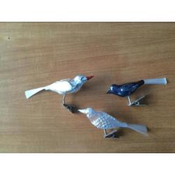 3 vogeltjes kerst glas