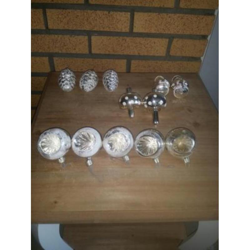60 zilver glazen kerstbollen