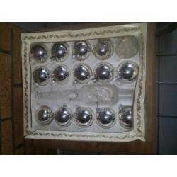 60 zilver glazen kerstbollen