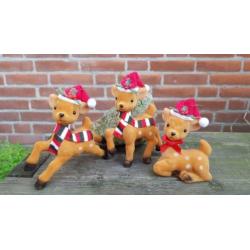 3 lieve kerst hertjes/bambi's