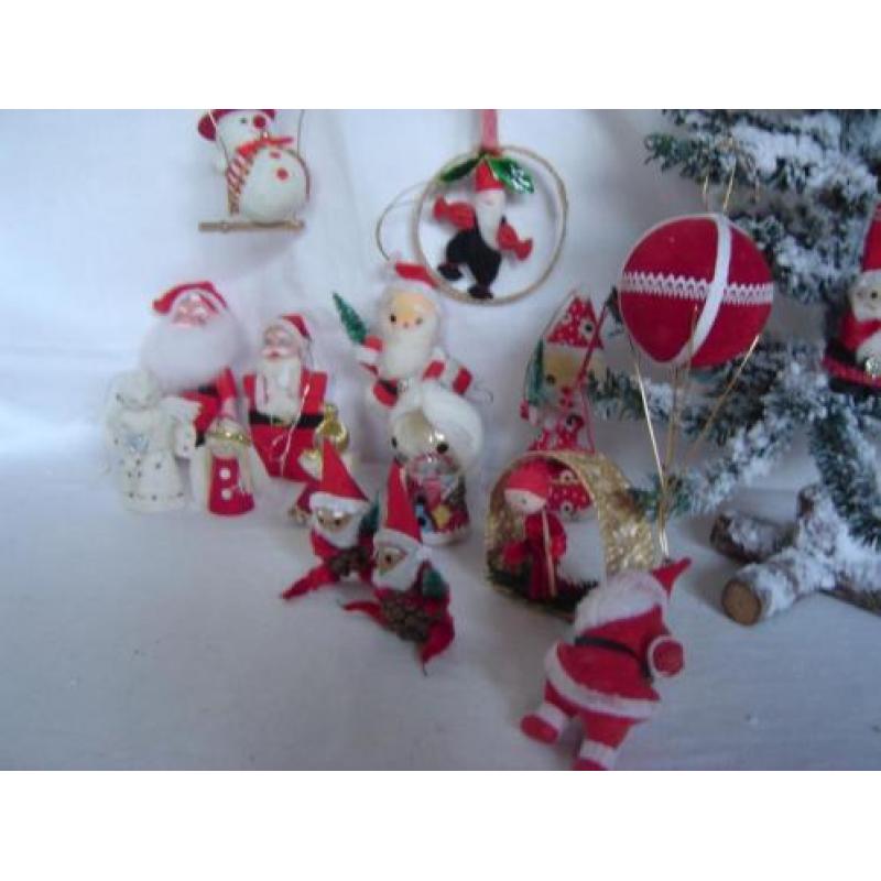Oude kerstmannetjes kerstengeltjes / Retro kerst