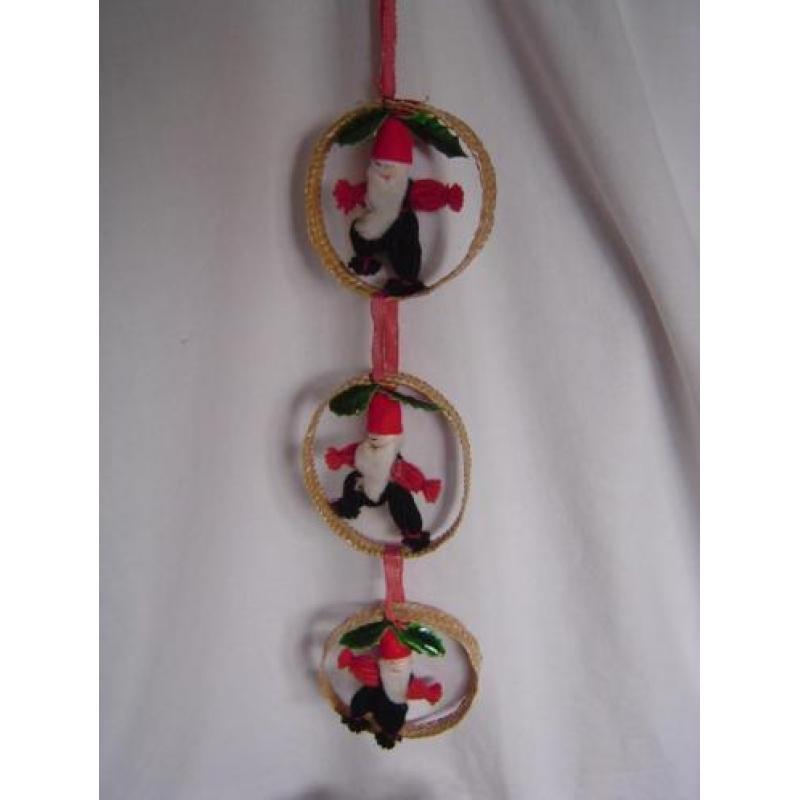 Oude kerstmannetjes kerstengeltjes / Retro kerst