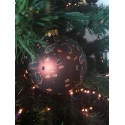 Luxe mondgeblazen(glas) kerstballen brons/koper goud 12 cm
