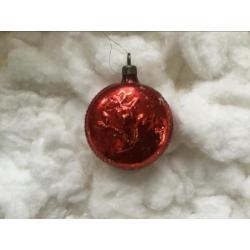 Oude Antieke Kerstbal ,Figuur, klok.