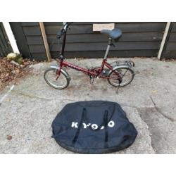 Nieuwe vouwfiets met 3 versnellingen en opbergtas.