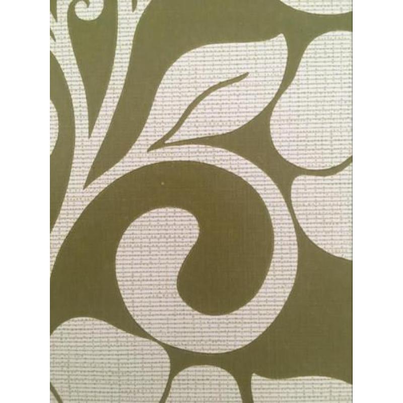 Vintage behang groen bloemen