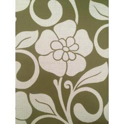 Vintage behang groen bloemen