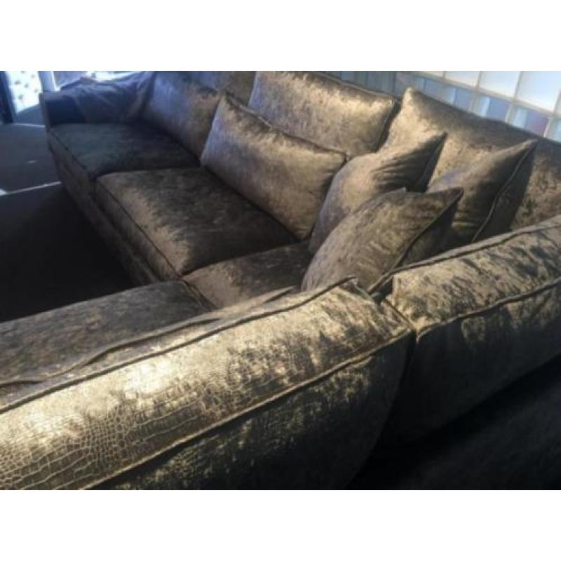 Croco print Velours stof ERIC KUSTER Hoekbank LAAGSTE PRIJS