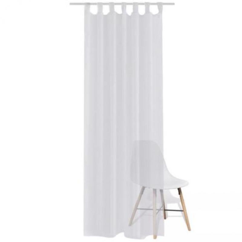 vidaXL 2 Gordijnen linnenachtig 135 x 225 cm wit