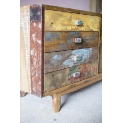 Dressoir tv kast scrapwood teakhout oude vissersbootjes Bali