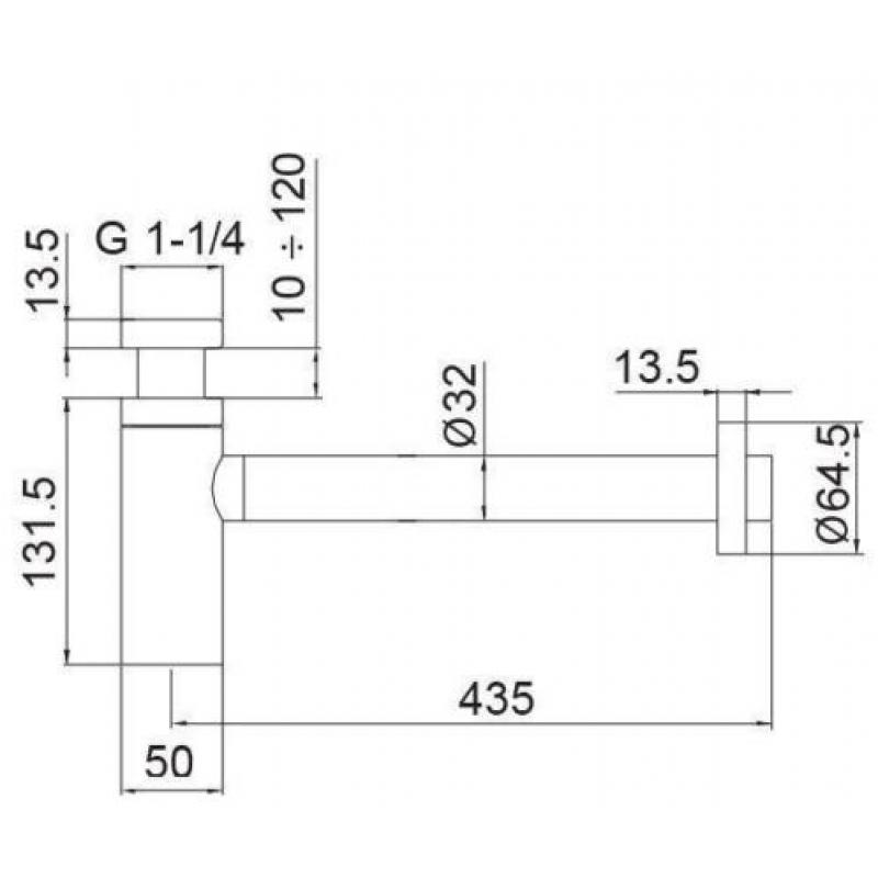 Pal Wastafel Sifon Vierkant P037