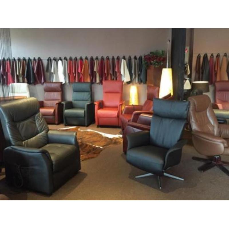 StaOp Stoel Electrische VA € 295 relaxstoel zwart bruin Leer