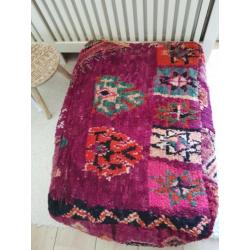 Marokkaans vintage Boujaad poef XXL Deep purple Bohemian