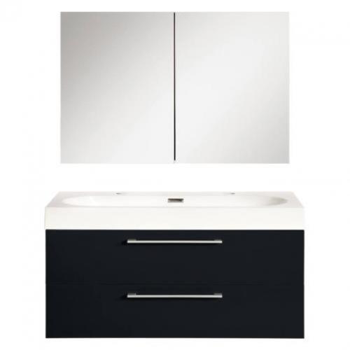 Badmeubelset Differnz Shallow 100x54x38 cm Mat Zwart (Met...