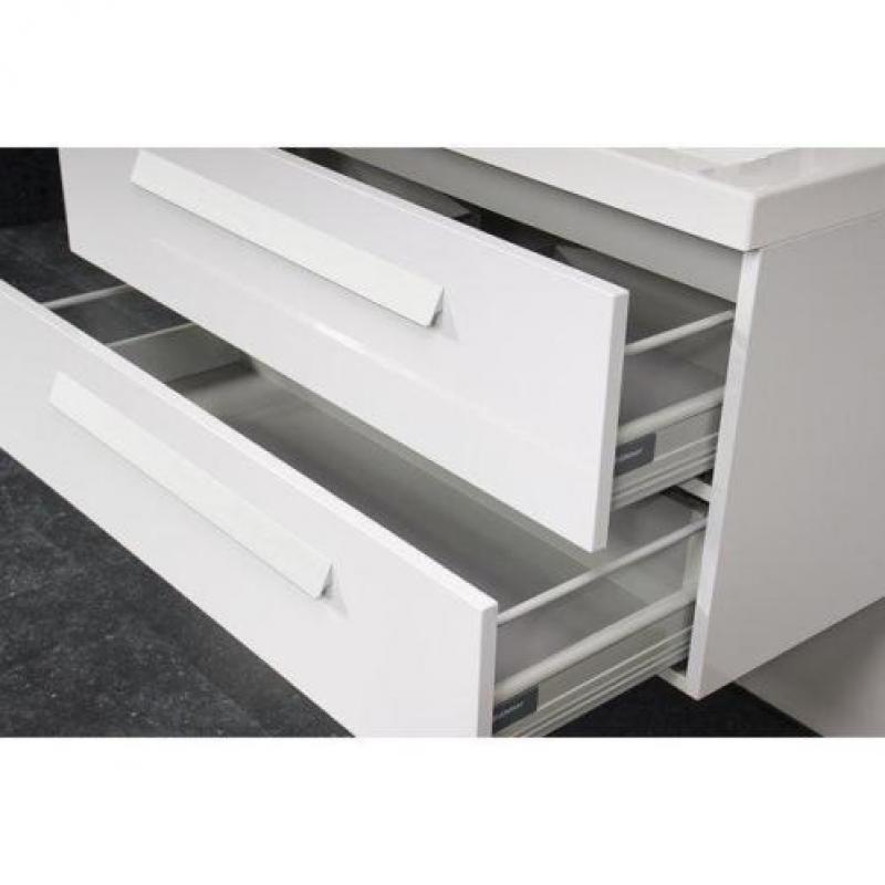 Saniclass Foggia badmeubelset 100cm 0 kraangaten wit