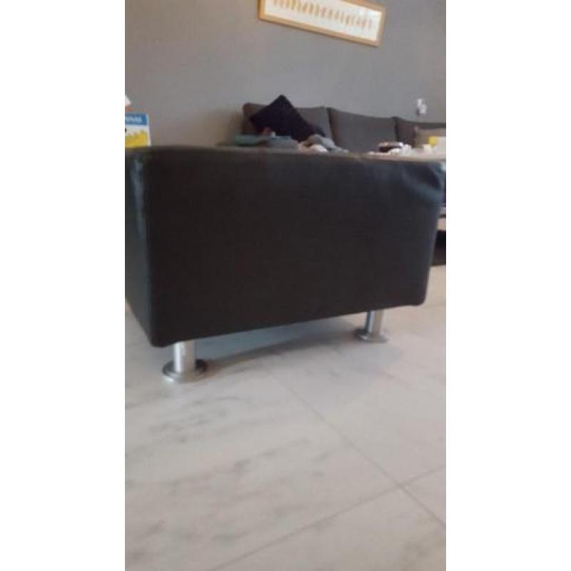 Hocker van echt leer poef