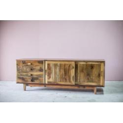 Dressoir tv kast scrapwood teakhout oude vissersbootjes Bali