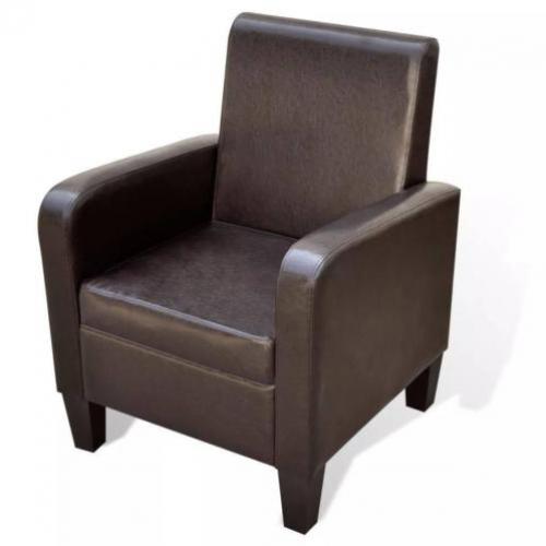 Fauteuil modern kunstleer bruin