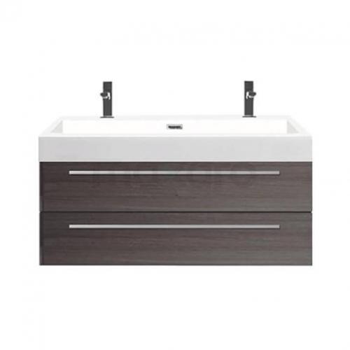 Hangend badkamermeubel Grijs eiken, 100 cm | Maxaro
