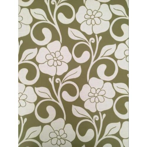 Vintage behang groen bloemen