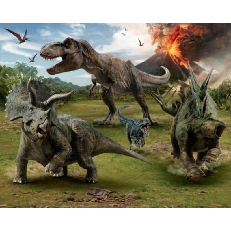 Dinosaurus behang fotobehang met GRATIS LIJM *Muurdeco4kids