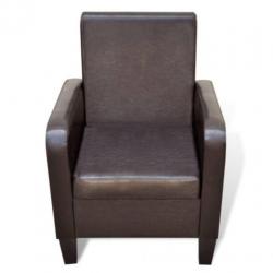 Fauteuil modern kunstleer bruin